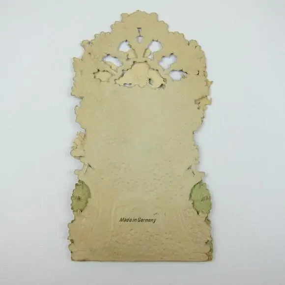 Vintage Valentine 3D Pop Up Die Cut German Girl Red Boy Lederhosen Blue Flowers - Picture 11 of 12